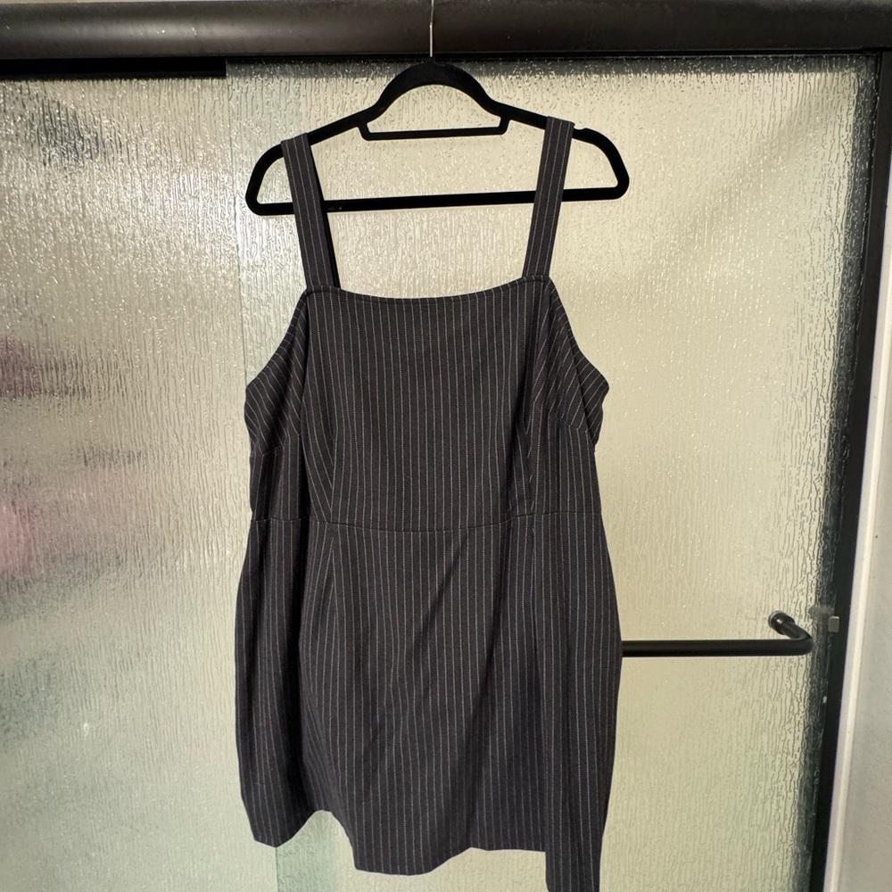 Ava & Viv Black Striped Mini Dress